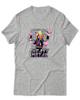 T-Shirt Αντρικό - I Love Heavy Metal - Color Thumbnail Γκρι Μελανζέ