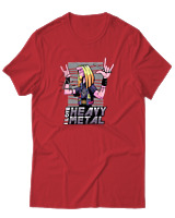 T-Shirt Αντρικό - I Love Heavy Metal - Color Thumbnail Κόκκινο
