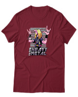 T-Shirt Αντρικό - I Love Heavy Metal - Color Thumbnail Σκούρο Κόκκινο