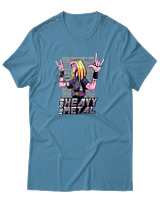 T-Shirt Αντρικό - I Love Heavy Metal - Color Thumbnail Τιρκουάζ