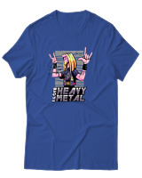 T-Shirt Αντρικό - I Love Heavy Metal - Color Thumbnail Μπλε Ρουά