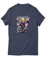 T-Shirt Αντρικό - I Love Heavy Metal - Color Thumbnail Μπλε Γκρι