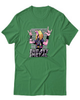 T-Shirt Αντρικό - I Love Heavy Metal - Color Thumbnail Πράσινο