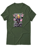T-Shirt Αντρικό - I Love Heavy Metal - Color Thumbnail Κυπαρισσί