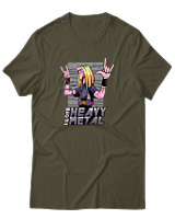 T-Shirt Αντρικό - I Love Heavy Metal - Color Thumbnail Χακί