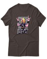 T-Shirt Αντρικό - I Love Heavy Metal - Color Thumbnail Καφέ