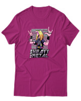 T-Shirt Αντρικό - I Love Heavy Metal - Color Thumbnail Φουξια