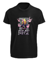 T-Shirt Fit Αντρικό - I Love Heavy Metal - Color Thumbnail Μαύρο