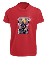 T-Shirt Fit Αντρικό - I Love Heavy Metal - Color Thumbnail Κόκκινο