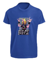 T-Shirt Fit Αντρικό - I Love Heavy Metal - Color Thumbnail Μπλε Ρουά