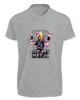 T-Shirt Fit Αντρικό - I Love Heavy Metal - Color Thumbnail Γκρι Μελανζέ