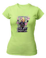 T-Shirt Στενή Γραμμή Γυναικείο - I Love Heavy Metal - Color Thumbnail Λαχανί