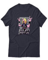 T-Shirt  Γυναικείο - I Love Heavy Metal - Color Thumbnail Σκούρο Μπλέ