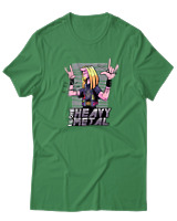 T-Shirt  Γυναικείο - I Love Heavy Metal - Color Thumbnail Πράσινο