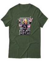 T-Shirt  Γυναικείο - I Love Heavy Metal - Color Thumbnail Κυπαρισσί