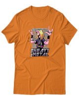 T-Shirt  Γυναικείο - I Love Heavy Metal - Color Thumbnail Πορτοκαλί
