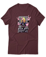 T-Shirt  Γυναικείο - I Love Heavy Metal - Color Thumbnail Μπορντό