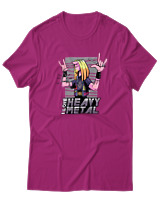 T-Shirt  Γυναικείο - I Love Heavy Metal - Color Thumbnail Φούξια