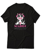 T-Shirt Αντρικό - I Love Mooosic - Color Thumbnail Μαύρο