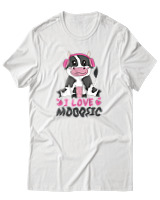 T-Shirt Αντρικό - I Love Mooosic - Color Thumbnail Άσπρο