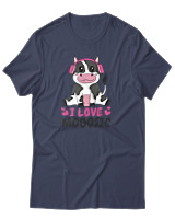T-Shirt Αντρικό - I Love Mooosic - Color Thumbnail Μπλε Γκρι