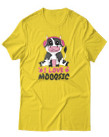T-Shirt Αντρικό - I Love Mooosic - Color Thumbnail Χρυσό Κίτρινο