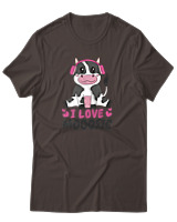 T-Shirt Αντρικό - I Love Mooosic - Color Thumbnail Καφέ