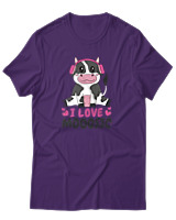 T-Shirt Αντρικό - I Love Mooosic - Color Thumbnail Σκούρο Μωβ
