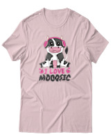 T-Shirt Αντρικό - I Love Mooosic - Color Thumbnail Απαλό Ροζ