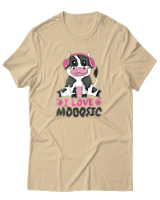 T-Shirt Αντρικό - I Love Mooosic - Color Thumbnail Μπεζ