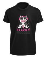 T-Shirt Fit Αντρικό - I Love Mooosic - Color Thumbnail Μαύρο