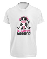 T-Shirt Fit Αντρικό - I Love Mooosic - Color Thumbnail 'Ασπρο