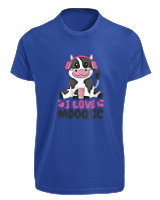 T-Shirt Fit Αντρικό - I Love Mooosic - Color Thumbnail Μπλε Ρουά