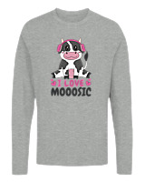 Μακρυμάνικο Μακό Αντρικό - I Love Mooosic - Color Thumbnail Γκρι Μελανζέ