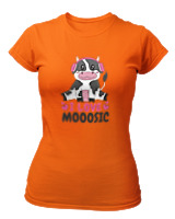 T-Shirt Στενή Γραμμή Γυναικείο - I Love Mooosic - Color Thumbnail Πορτοκαλί