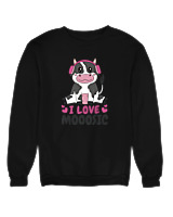 Φούτερ χωρίς κουκούλα Γυναικείο - I Love Mooosic - Color Thumbnail Μαύρο