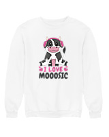 Φούτερ χωρίς κουκούλα Γυναικείο - I Love Mooosic - Color Thumbnail 'Ασπρο