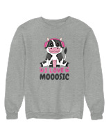 Φούτερ χωρίς κουκούλα Γυναικείο - I Love Mooosic - Color Thumbnail Γκρι Μελανζέ