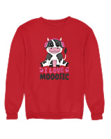 Φούτερ χωρίς κουκούλα Γυναικείο - I Love Mooosic - Color Thumbnail Κόκκινο