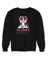 Φούτερ χωρίς κουκούλα Αντρικό - I Love Mooosic - Color Thumbnail Μαύρο