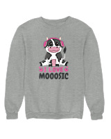 Φούτερ χωρίς κουκούλα Αντρικό - I Love Mooosic - Color Thumbnail Γκρι Μελανζέ