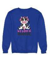 Φούτερ χωρίς κουκούλα Αντρικό - I Love Mooosic - Color Thumbnail Μπλε Ρουά