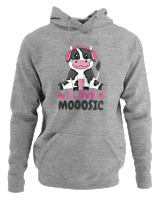 Φούτερ με κουκούλα Γυναικείο - I Love Mooosic - Color Thumbnail Γκρι Μελανζέ