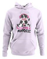 Φούτερ με κουκούλα Γυναικείο - I Love Mooosic - Color Thumbnail Lilac