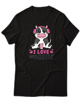 T-Shirt  Γυναικείο - I Love Mooosic - Color Thumbnail Μαύρο