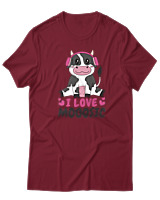 T-Shirt  Γυναικείο - I Love Mooosic - Color Thumbnail Σκούρο Κόκκινο