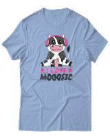T-Shirt  Γυναικείο - I Love Mooosic - Color Thumbnail Γαλάζιο