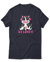 T-Shirt  Γυναικείο - I Love Mooosic - Color Thumbnail Σκούρο Μπλέ