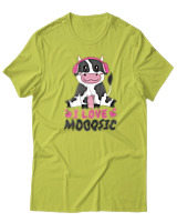 T-Shirt  Γυναικείο - I Love Mooosic - Color Thumbnail Λαχανί
