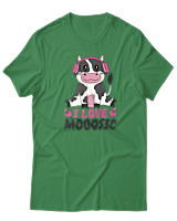 T-Shirt  Γυναικείο - I Love Mooosic - Color Thumbnail Πράσινο